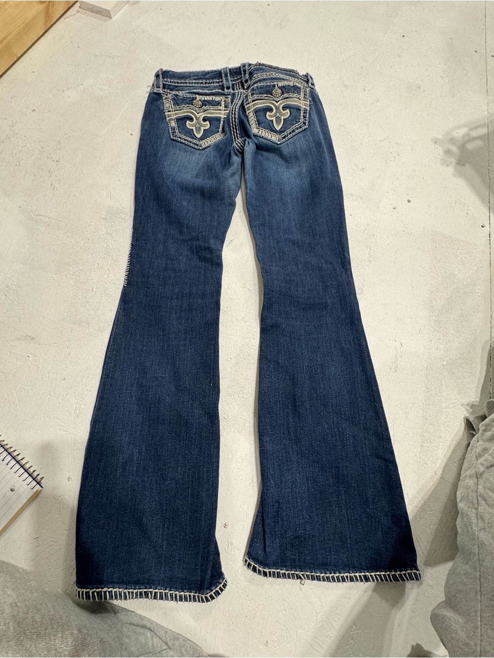 Rock Revival Women's Blue Embroidered Pocket Boot Cut Jeans - Picture 6 of 10